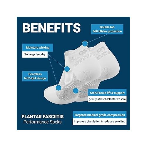  OS1st FS4 Plantar Fasciitis No Show Socks relives plantar fasciitis, heel/arch pain and improves circulation