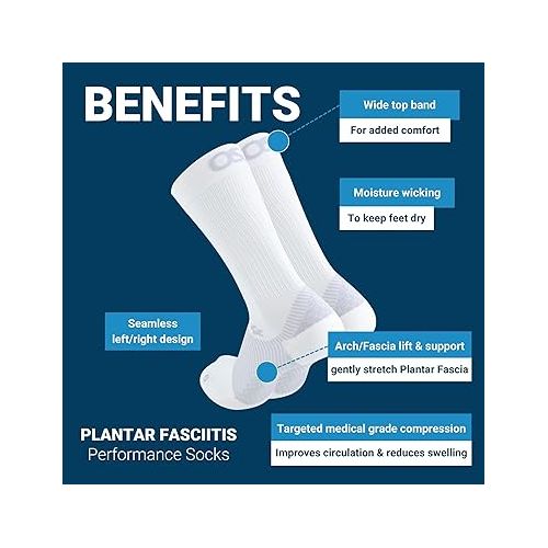  OS1st FS4 Crew length Plantar Fasciitis Socks for relief from heel and arch pain, swelling, and painful plantar fasciitis