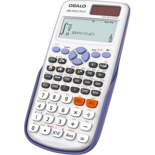  [아마존베스트]OSALO Calculator 417 Function 2 Line 10+2 Digits Written Display Solar Scientific Calculator (OS 991ES Plus)