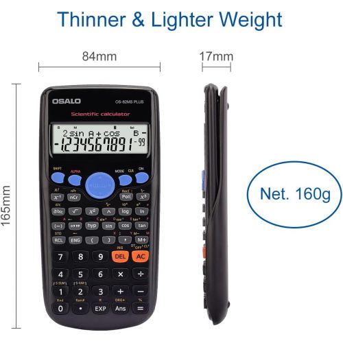  OSALO Scientific Calculator 240 Function Basic Large Display for Middle School (OS 82MS Plus)