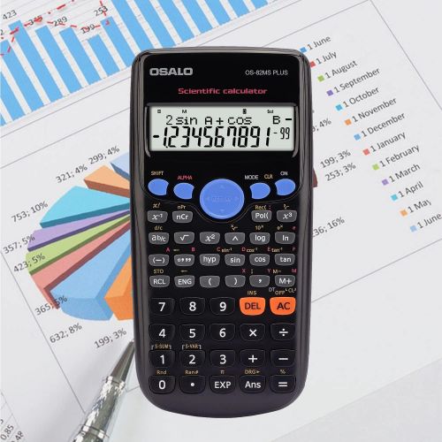  OSALO Scientific Calculator 240 Function Basic Large Display for Middle School (OS 82MS Plus)