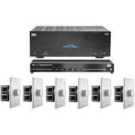 OSD Audio Multi-Room Audio System Package 350W A/B Two-Channel Dual Source Amplifier, Speaker Selector, 100W Impedance Matching Rotary Knob Volume Controls (6-Zone Kit)