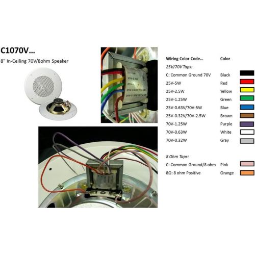  [아마존베스트]OSD Audio 8” 70V Commercial Speaker  In-Ceiling Sound System  C1070V