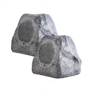 OSD Audio 5.25” 100W Outdoor Rock Speakers - Weather Resistant Stereo, Pair, Granite Light Grey  RX550