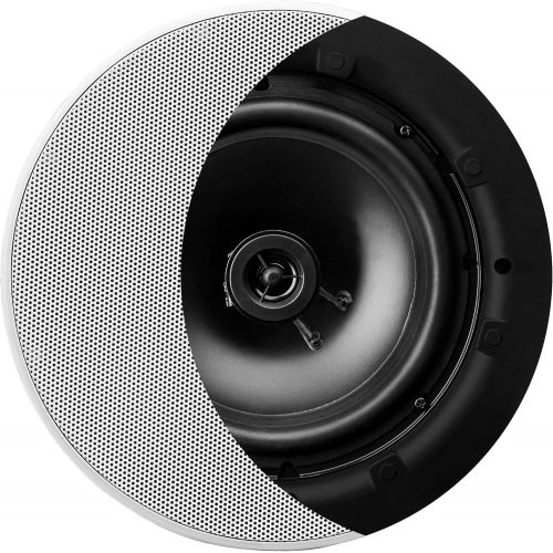  OSD Audio OSD 8 in Ceiling Speaker Pair 120W, Trimless Magnetic Grille, Pivoting Tweeter, Paintable Grille ACE800