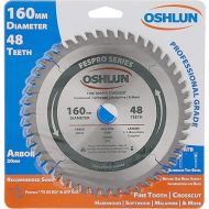 Oshlun SBFT-160048 160mm 48 Tooth FesPro Crosscut ATB Saw Blade with 20mm Arbor for Festool TS 55 EQ, DeWalt DWS520, and Makita SP6000K