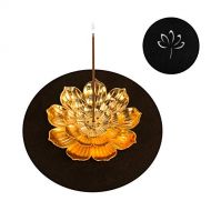 인센스스틱 OSOPOLA Incense Burner with Pad - Brass Lotus Incense Holder Detachable Cone Incense Stick Holder 6 Incense Holes for Yoga Room Home Fragrance Decor HE07CO