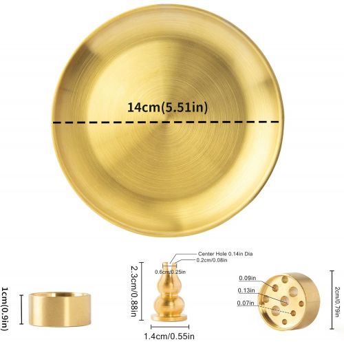  인센스스틱 OSOPOLA 3 in 1 Incense Burner - 5.5 Inch Brass Incense Holder for Incense Sticks/Coil Incense/Incense Cones - Metal Gourd-Shaped Ash Catcher for Meditation Yoga Room Home Decor ZX11S