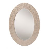 OSP Designs GC0520-11-osp Rio Beveled Wall Mirror with Mother of Pearl Oval Frame, White