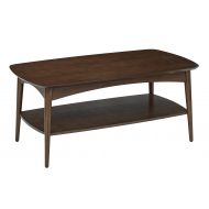 OSP Designs Office Star Copenhagen Mid-Century Modern Coffee Table with Storage Shelf, Walnut Finish