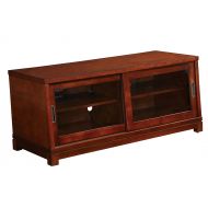 OSP Designs Office Star 47-Inch Grayson TV Stand with Sliding Glass Doors and 2 Inner Shelves, Cedar Finish