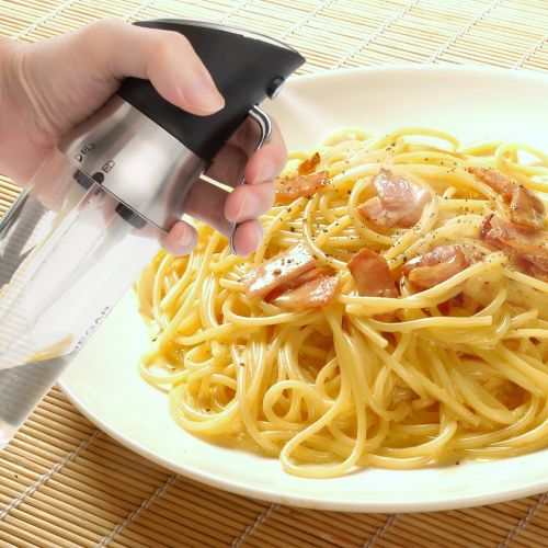  2-in-1 Oil Spray Bottle, OSPORTFUN Stainless Steel Glass Olive Oil Dispenser Kitchen Oil Sprayer for Cooking, BBQ, Salad, Baking, Roasting, Kitchen Tools