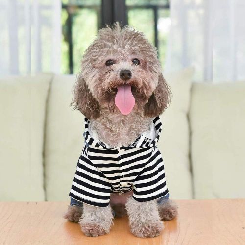  OSPet Dog Denim Vest Pet Cloth Dog Outfit Puppy Jacket Pet Vest Dog Hoodie Cat Jumpsuit Overall for Small/Medium Dog & Cat