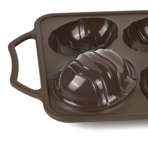  OSQCU Non-Stick Donut Baking Pans 6-Cups Silicone Cake Mold Easter Egg Cake Mold Trays Jelly Brownie Chocolate Moulds Sturdy Handle