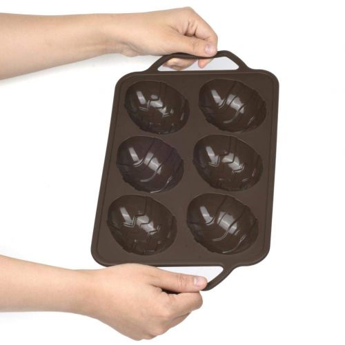  OSQCU Non-Stick Donut Baking Pans 6-Cups Silicone Cake Mold Easter Egg Cake Mold Trays Jelly Brownie Chocolate Moulds Sturdy Handle