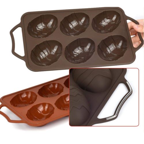  OSQCU Non-Stick Donut Baking Pans 6-Cups Silicone Cake Mold Easter Egg Cake Mold Trays Jelly Brownie Chocolate Moulds Sturdy Handle