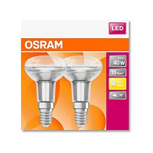  OSRAM Lamps Osram LED Reflector Light Bulb | E14| Warm White | 2700K | 3.3W LED Star R50Reflector Bulb 40W Replacement
