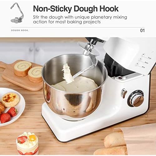  OSTBA Stand Mixer，8+1 Speeds Kitchen Electric Mixer 5.5QT All Metal-Series Mixing Accessories with Dishwasher-Safe Mixing Bowl, Splash Guard, Tilt-Head Portable Dough Mixer 550W, W