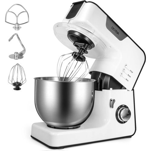  OSTBA Stand Mixer，8+1 Speeds Kitchen Electric Mixer 5.5QT All Metal-Series Mixing Accessories with Dishwasher-Safe Mixing Bowl, Splash Guard, Tilt-Head Portable Dough Mixer 550W, W