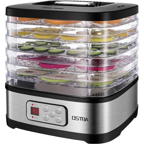  [아마존베스트]OSTBA Food Dehydrator Machine Adjustable Temperature Control Food Dryer Dehydrator LED Display Electric Food Dehydrator with 72H Timer, 240W, Recipe Book Included