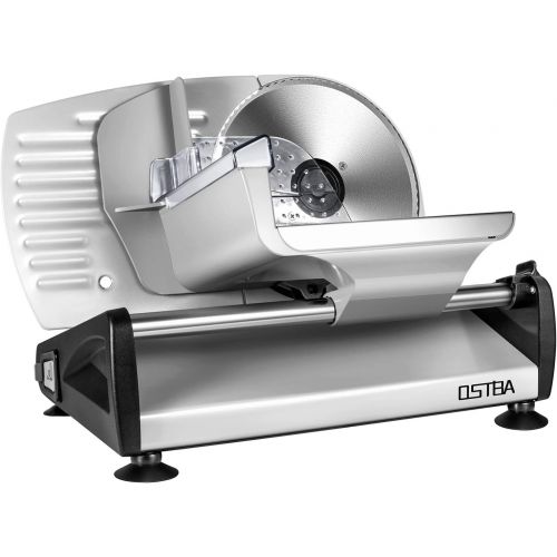  [아마존베스트]OSTBA Meat Slicer Electric Deli Food Slicer with Child Lock Protection, Removable 7.5’’ Stainless Steel Blade and Food Carriage, Adjustable Thickness Food Slicer Machine for Meat, Cheese