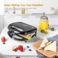 [아마존베스트]OSTBA Sandwich Maker, Toaster and Electric Panini Press with Non-stick plates, LED Indicator Lights, Cool Touch Handle, Black
