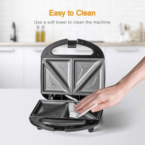  [아마존베스트]OSTBA Sandwich Maker, Toaster and Electric Panini Press with Non-stick plates, LED Indicator Lights, Cool Touch Handle, Black