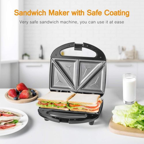  [아마존베스트]OSTBA Sandwich Maker, Toaster and Electric Panini Press with Non-stick plates, LED Indicator Lights, Cool Touch Handle, Black