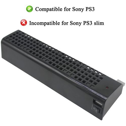  [아마존베스트]OSTENT USB Cooling Cooler Fan 4-Fan Automatic Temperature Adjustable Compatible for Sony PS3 Console