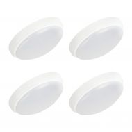OSTWIN 6 (4 pack) LED Flush Mount, Ceiling Light. Light For Garage, Warehouse, Porch. Damp Location, IP44, 18W (90W Repl.) 1083 Lm 4000K, Acrylic Matte Shade, White Finish, Disk Sh