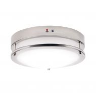 OSTWIN 12 Inch LED Flush Mount Ceiling Light with Emergency Battery Backup, Dimmable, Round 15 W (100W Repl), 1050 Lm, 3000K Warm Light, Nickel Finish with Acrylic Shade, ETL Liste