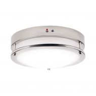 OSTWIN 14 Inch Emergency LED Ceiling Light Fixtures, Battery Driver Included, Dimmable, Round 20 W (120W Repl), 1400 Lm, 3000K Warm Light, Nickel Finish with Acrylic Shade, ETL Lis