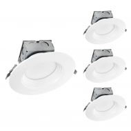 OSTWIN (4 Pack) 6 Inch Round LED Recessed Ceiling Light Fixture, Dimmable, Downlighter Junction Box, IC Rated, 15W (120 Watt Replacement) 3000K, 1100Lm, No Can Needed, ETL and Ener