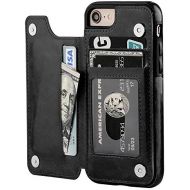 [아마존베스트]iPhone 8 Wallet Case with Card Holder,OT ONETOP iPhone 7 Case iPhone SE(2020) Wallet Premium PU Leather Kickstand Card Slots,Double Magnetic Clasp and Durable Shockproof Cover 4.7
