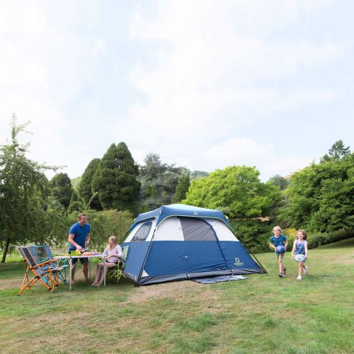  OT QOMOTOP QOMOTOP Tents for Camping, 4-6 Person Instant Tent Equipped with Rainfly and Carry Bag, Water-Proof Pop up Tent with Electric Cord Acess, Light Weight Cabin Style Tent