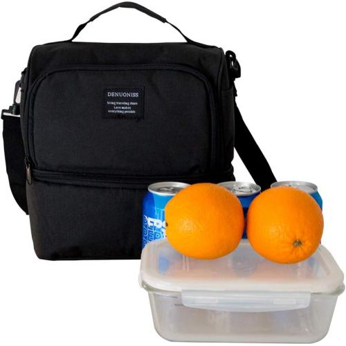  [아마존핫딜][아마존 핫딜] OTBHome Lunch Bag Insulated Lunch Box, 2 Compartment Leakproof Cooler Tote Bag with Sturdy YKK Zippers for Men, Women, Kids, Thermal Lunch Food Bag for Office Picnic Travel School - Black