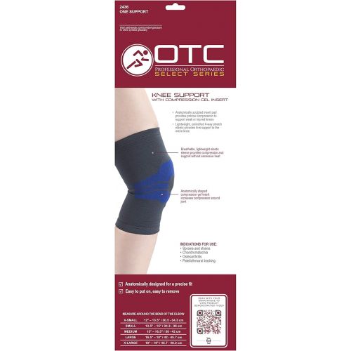  OTC Knee Brace, Compression Recovery, Gel Insert, Small