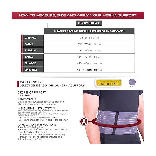  OTC Hernia Belt, Abdominal Umbilical Treatment, Select Series, Large