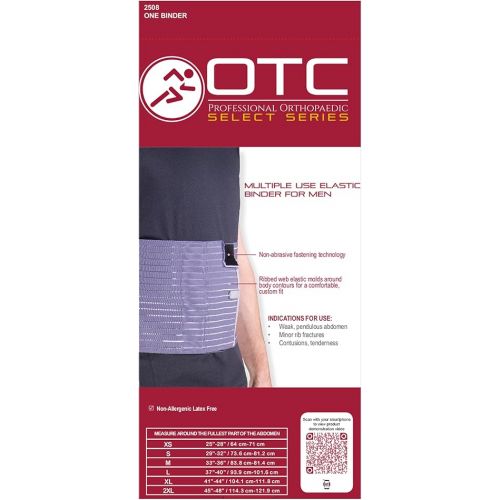  OTC Abdominal Binder for Men, Ribbed Elastic Compression, Select Series, Medium