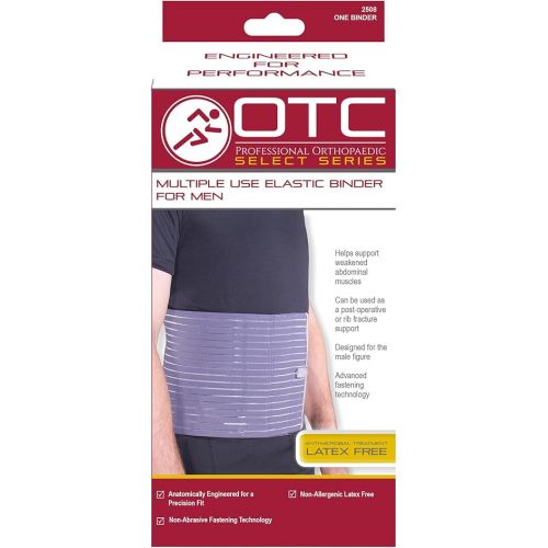  OTC Abdominal Binder for Men, Ribbed Elastic Compression, Select Series, Medium