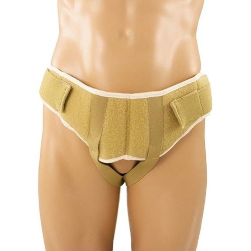  OTC Hernia Support Single Or Double Herniation Inguinal Scrotal Treatment, Beige, Large