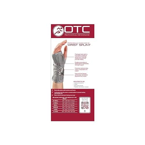  OTC Wrist Splint, Prop-Up Lacing for Carpal Tunnel Relief, Canvas, ProChoice, White, Medium (Left Hand)