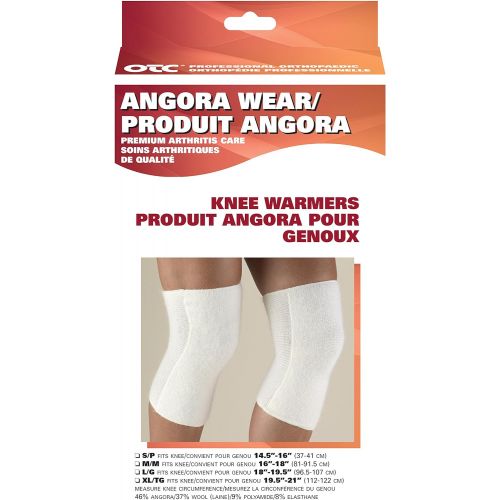  OTC Knee Warmer Angora Arthritis Relief, White, Medium