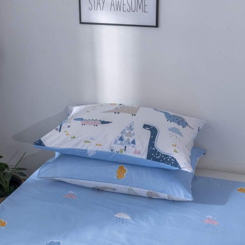  [아마존베스트]OTOB Lightweight Cotton Car Duvet Cover Set 3 Piece Reversible Home Textile Vehicle Space Airplane Bedding Sets with Pillow Shams for Kids Boys Grils Toddler Crib, Blue Bedding Set