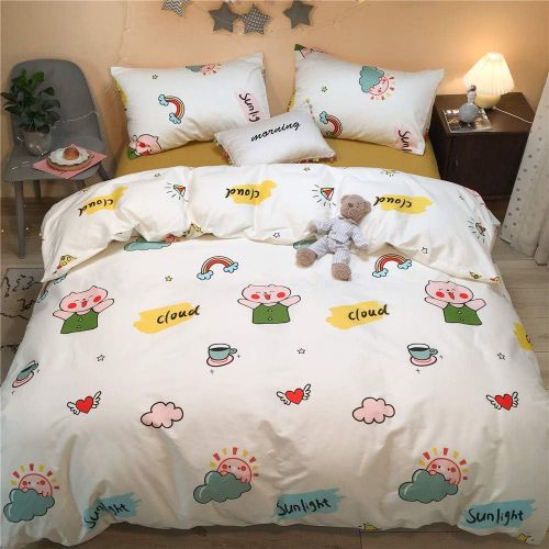  ORoa OROA Cute Kids Students Bedding Set 3 Pieces Reversible Cartoon Fish Pattern Duvet Cover Boys and Girls 100% Cotton Full Size (FullQueen, Dinosaur)