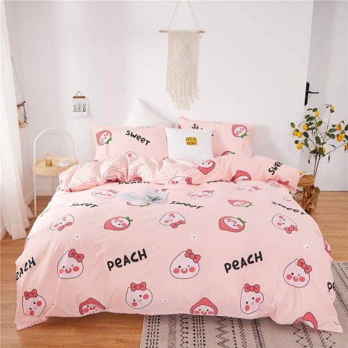  ORoa OROA Cute Kids Students Bedding Set 3 Pieces Reversible Cartoon Fish Pattern Duvet Cover Boys and Girls 100% Cotton Full Size (FullQueen, Dinosaur)