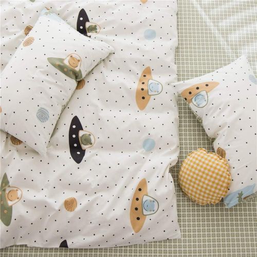  ORoa OROA Cute Kids Students Bedding Set 3 Pieces Reversible Cartoon Fish Pattern Duvet Cover Boys and Girls 100% Cotton Full Size (FullQueen, Dinosaur)