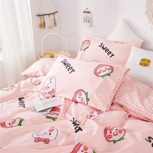  ORoa OROA Cute Kids Students Bedding Set 3 Pieces Reversible Cartoon Fish Pattern Duvet Cover Boys and Girls 100% Cotton Full Size (FullQueen, Dinosaur)