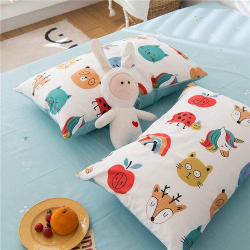  ORoa OROA Cute Kids Students Bedding Set 3 Pieces Reversible Cartoon Fish Pattern Duvet Cover Boys and Girls 100% Cotton Full Size (FullQueen, Dinosaur)