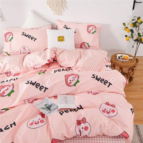  ORoa OROA Cute Kids Students Bedding Set 3 Pieces Reversible Cartoon Fish Pattern Duvet Cover Boys and Girls 100% Cotton Full Size (FullQueen, Dinosaur)